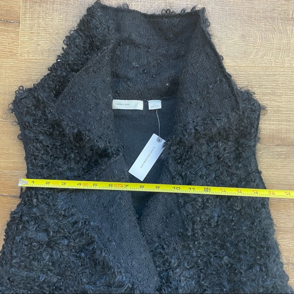 NWT Sleeping On Snow x Anthropologie Black Tavan Mohair Blend Fuzzy Vest - Picture 8 of 14